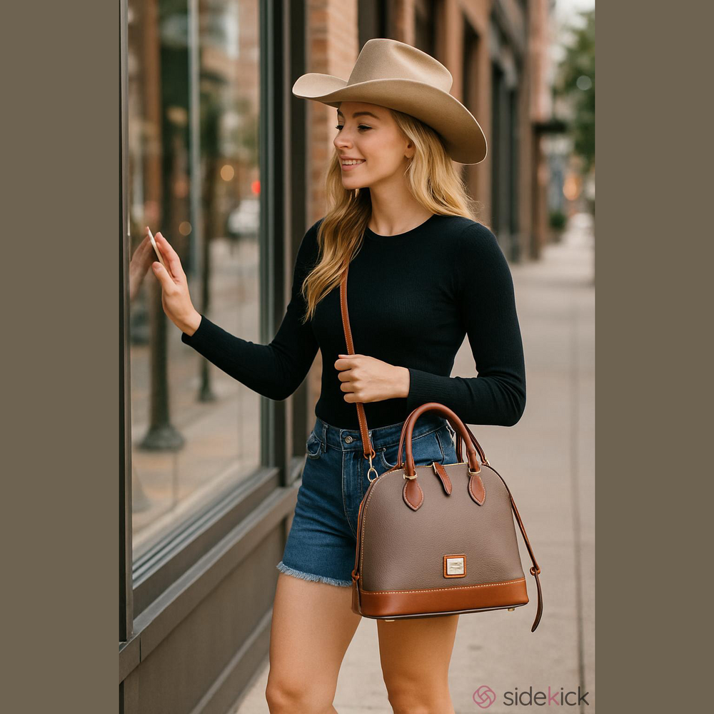 Dooney & Bourke Satchel Bag Zip Zip Dome Crossbody Pebble Grain Leather Oyster - Picture 14 of 15
